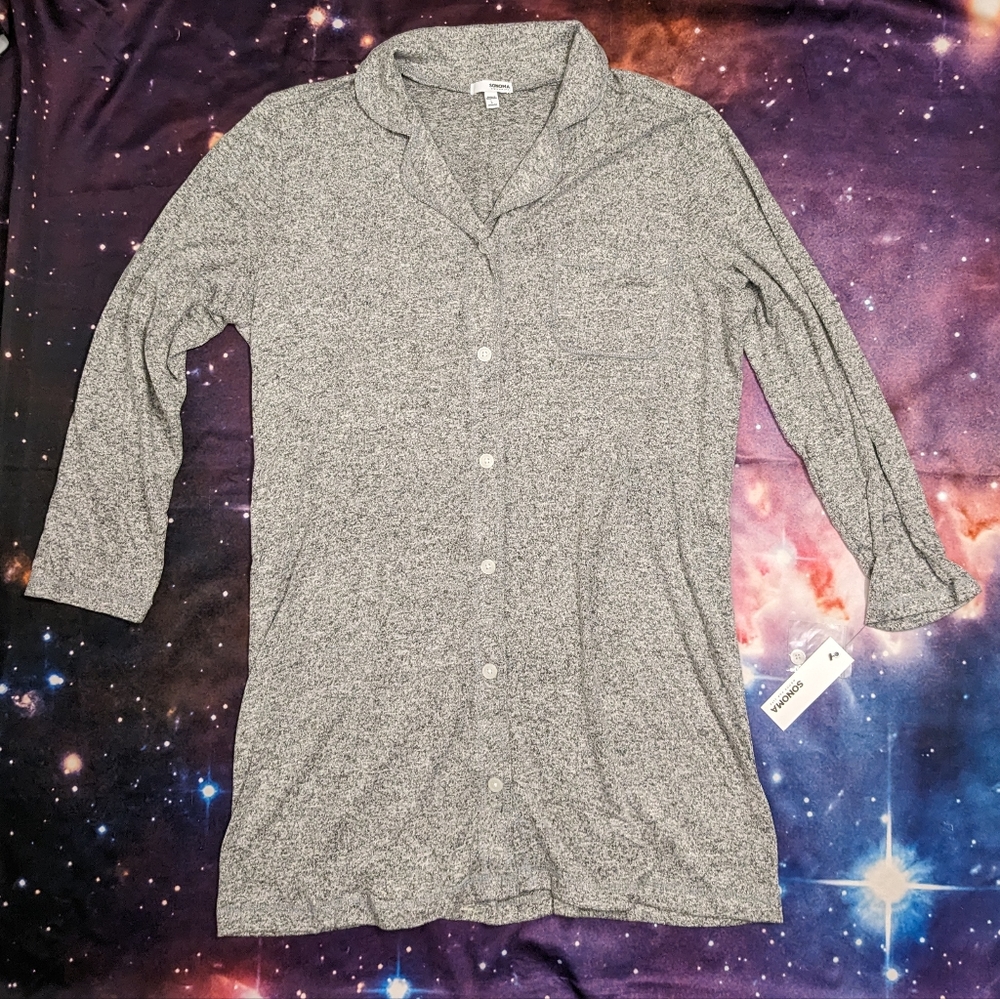 🐨 Gray Mineral Black Sonoma Cardigan Robe Size Large NWT